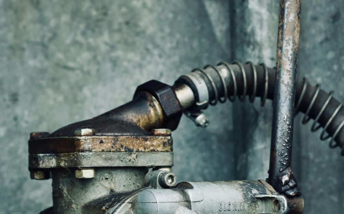 Industrial hydraulic valve close up
